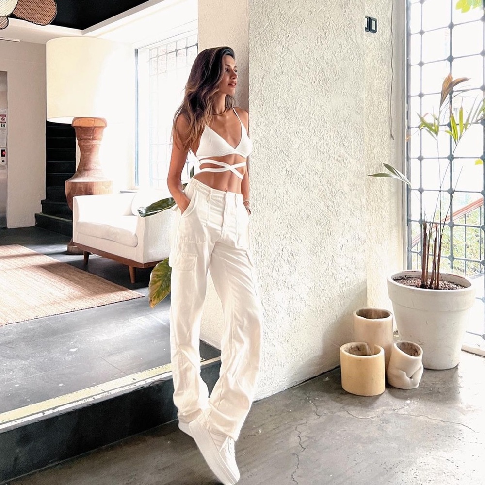 Zara White Knotted Waist Knit Bralette - Picture 5 of 17